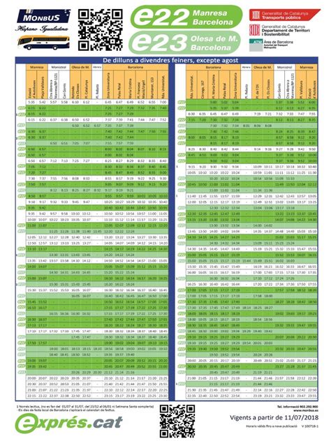 horarios monbus manresa barcelona